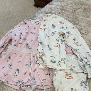 Pj Salvage Adorable Pink and White Pajama Set of 2